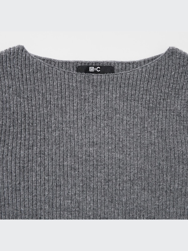 Boat Neck Long-Sleeve Knit Dress