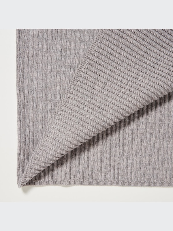 Merino Blend Fitted U Neck Long Sleeve Dress