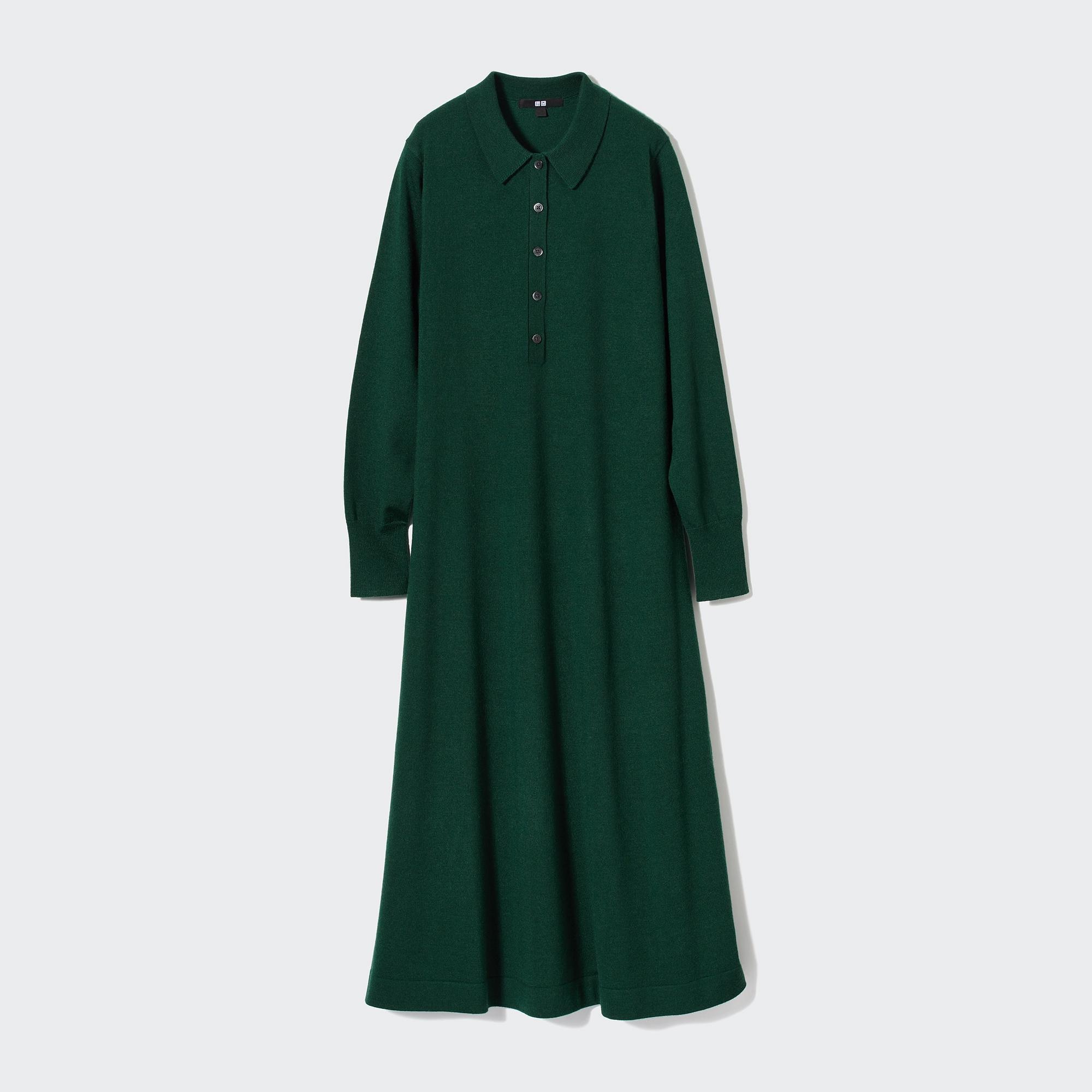 UNIQLO Merino Blend Polo Neck Long Sleeved Dress | StyleHint