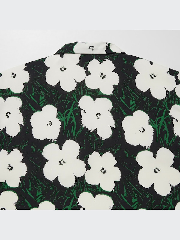 W's Warhol Flowers open collar S/S shirt