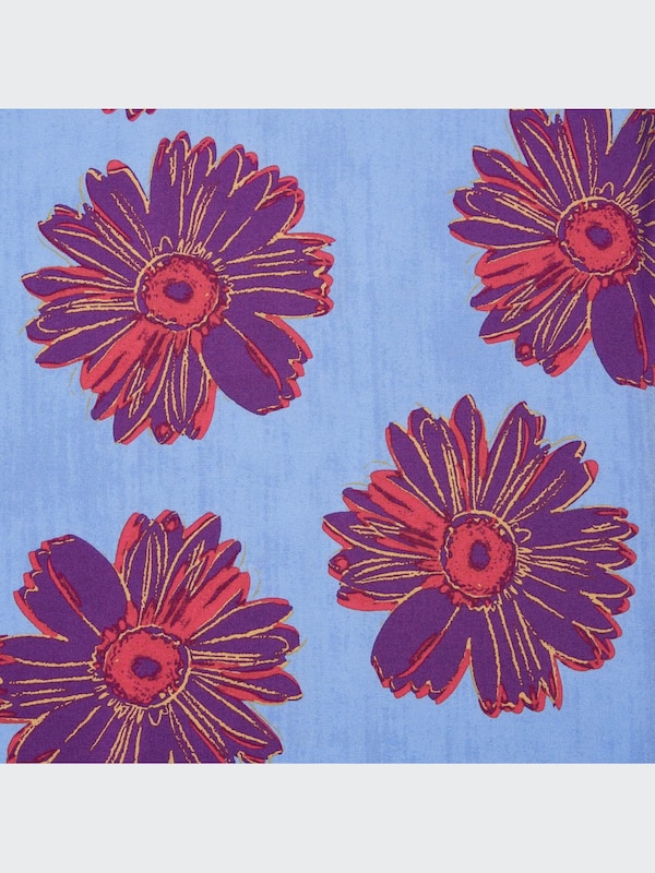 W's Warhol Flowers open collar S/S shirt