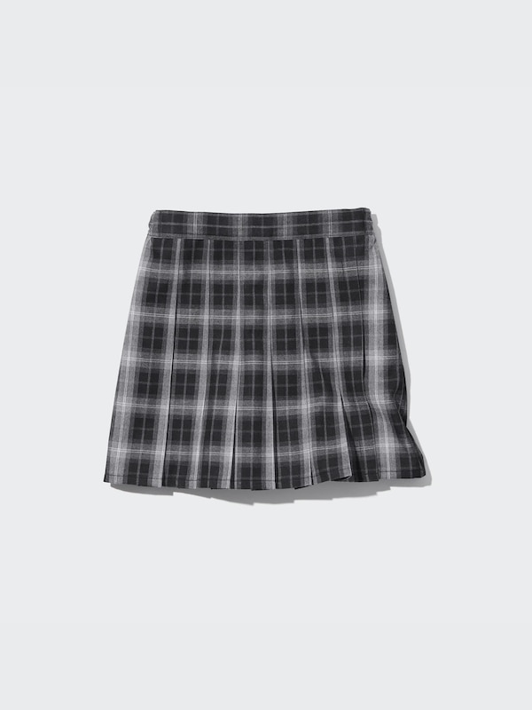 Checked Pleated Mini Skort