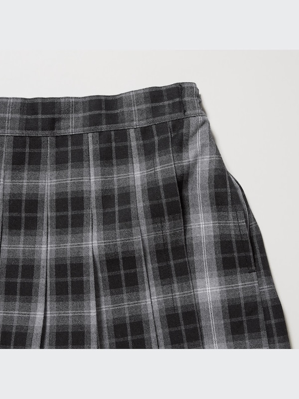 Checked Pleated Mini Skort