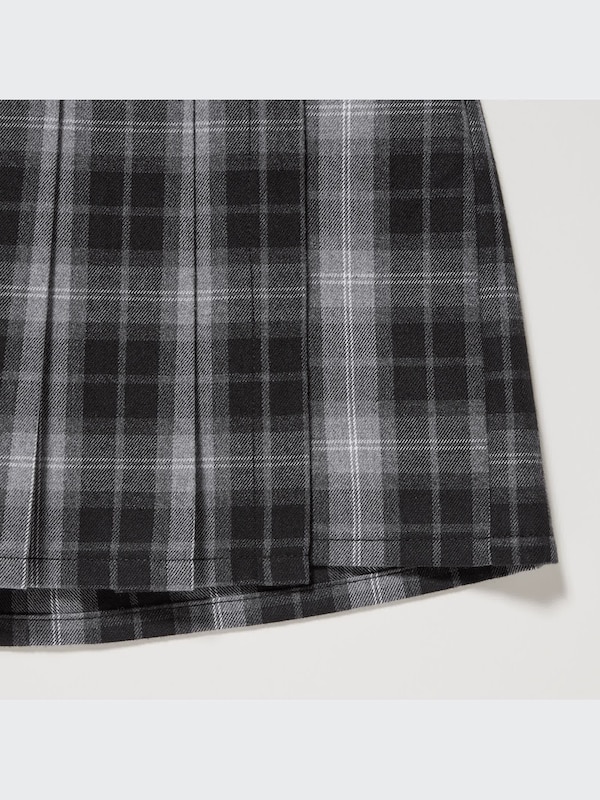 Checked Pleated Mini Skort
