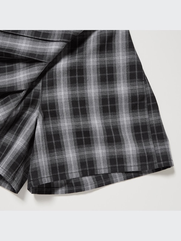 Checked Pleated Mini Skort