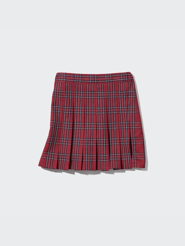 Checked Pleated Mini Skort