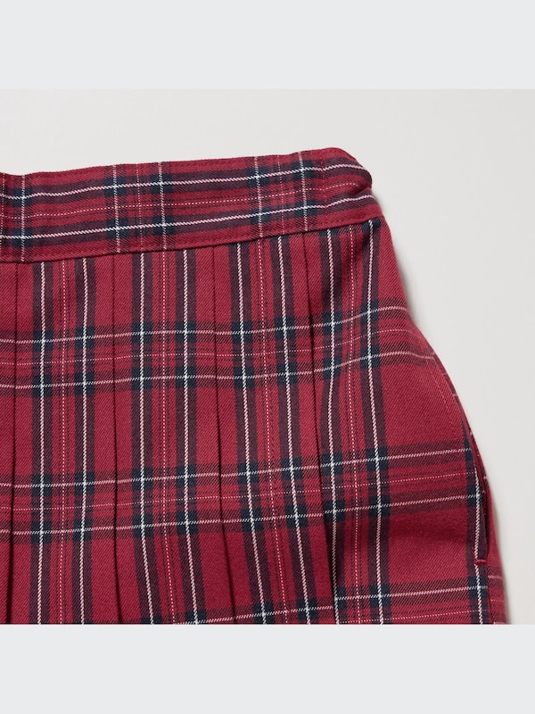 Checked Pleated Mini Skort