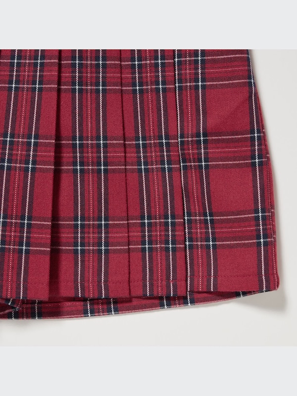 Checked Pleated Mini Skort