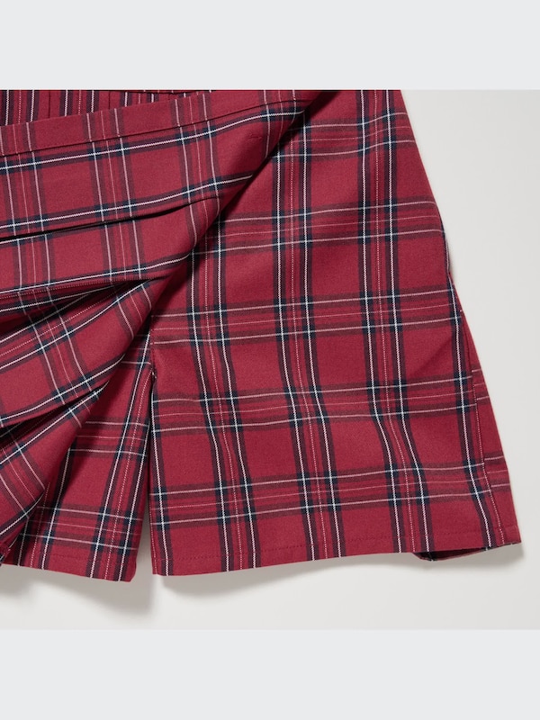 Checked Pleated Mini Skort