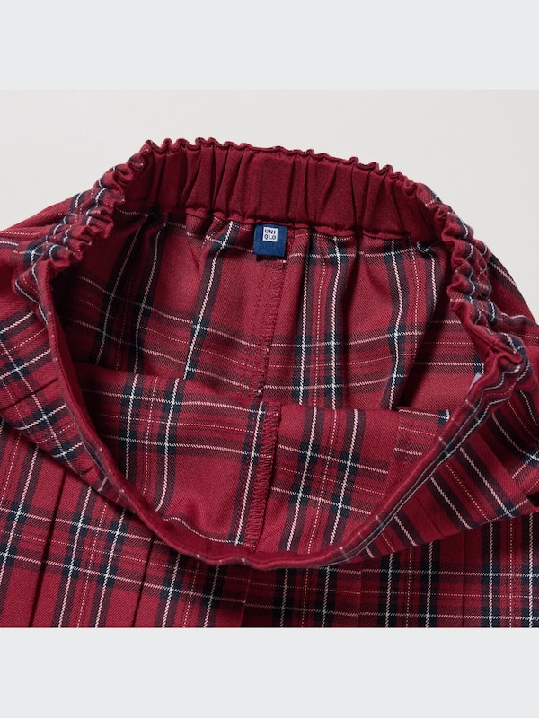 Checked Pleated Mini Skort