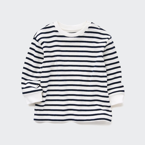 Cotton Striped Crew Neck Long-Sleeve T-Shirt | UNIQLO US