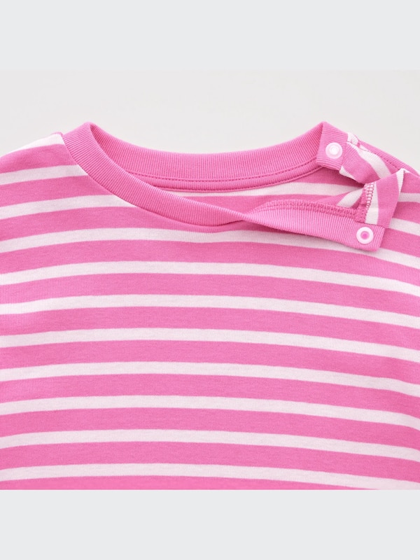 Cotton Striped Crew Neck Long-Sleeve T-Shirt