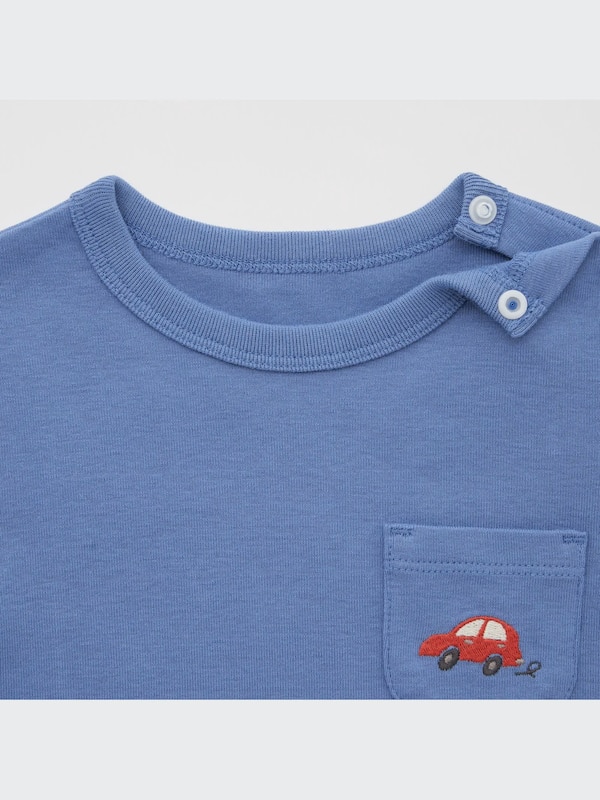 Cotton Crew Neck Long-Sleeve T-Shirt