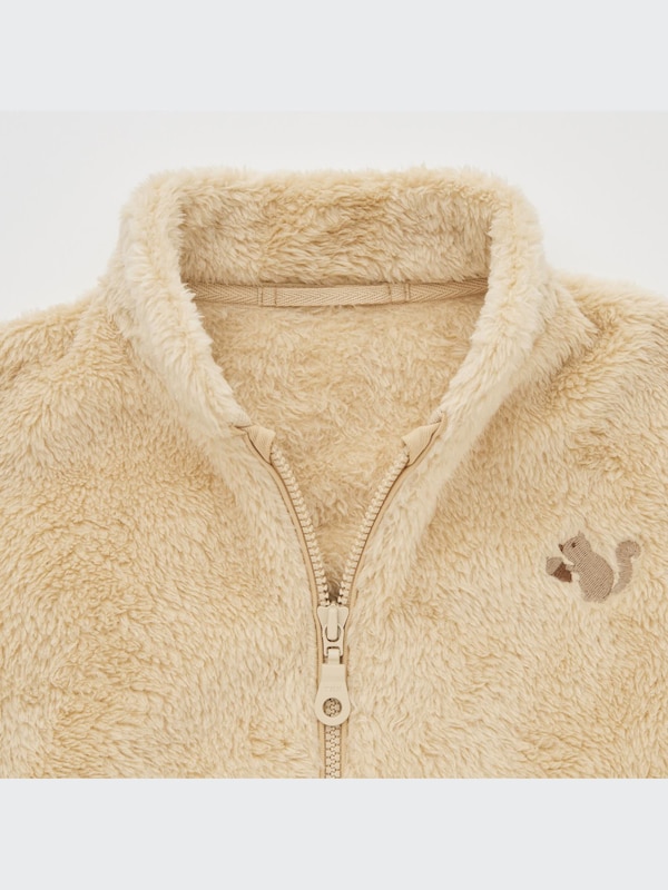 Fluffy Yarn Fleece Long-Sleeve Full-Zip Jacket (Embroidered)