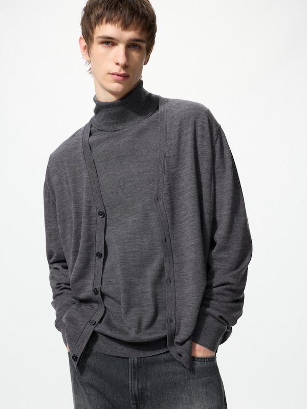 Turtleneck Uniqlo Mens Jumpers Souffle Yarn Mock Neck Long Sleeve