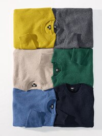100% Premium Lambswool Long Sleeve Crew Neck Sweater