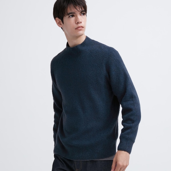3D Knit Souffle Yarn Mock Neck Long-Sleeve Sweater | UNIQLO US