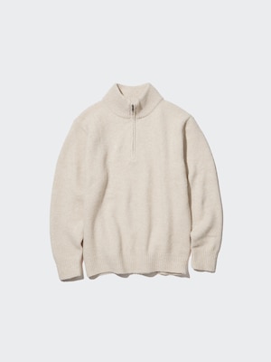 Souffle Yarn Half-Zip Long-Sleeve Sweater