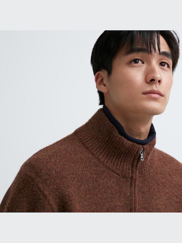 Souffle Yarn Half-Zip Long-Sleeve Sweater