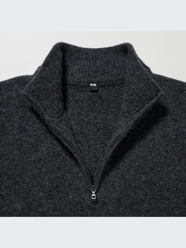 Souffle Yarn Half-Zip Long-Sleeve Sweater
