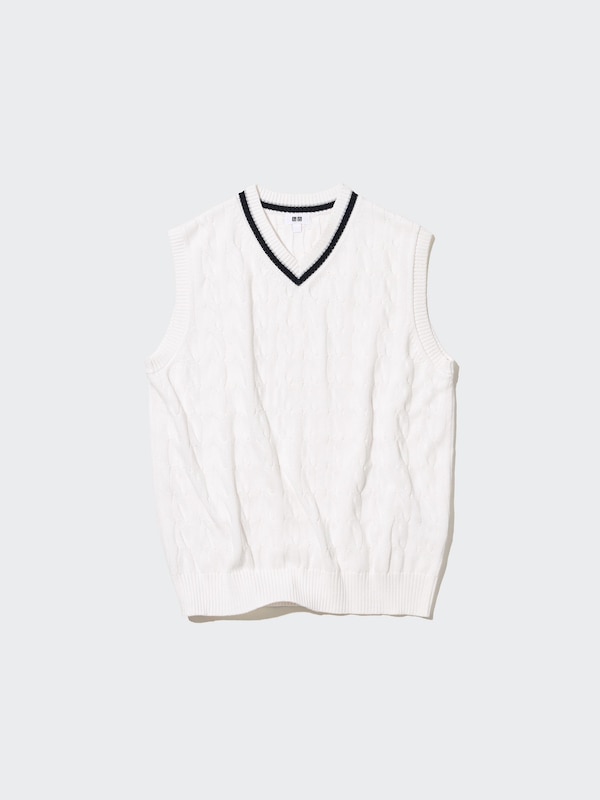 Cable V Neck Knitted Vest
