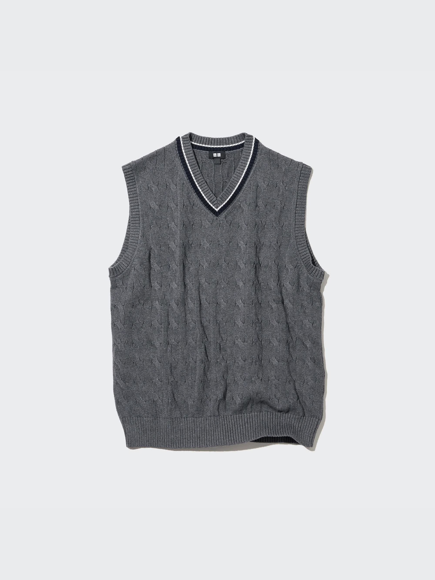 MEN'S CABLE V NECK KNITTED VEST | UNIQLO AU MEN'S CABLE V NECK KNITTED VEST | UNIQLO AU