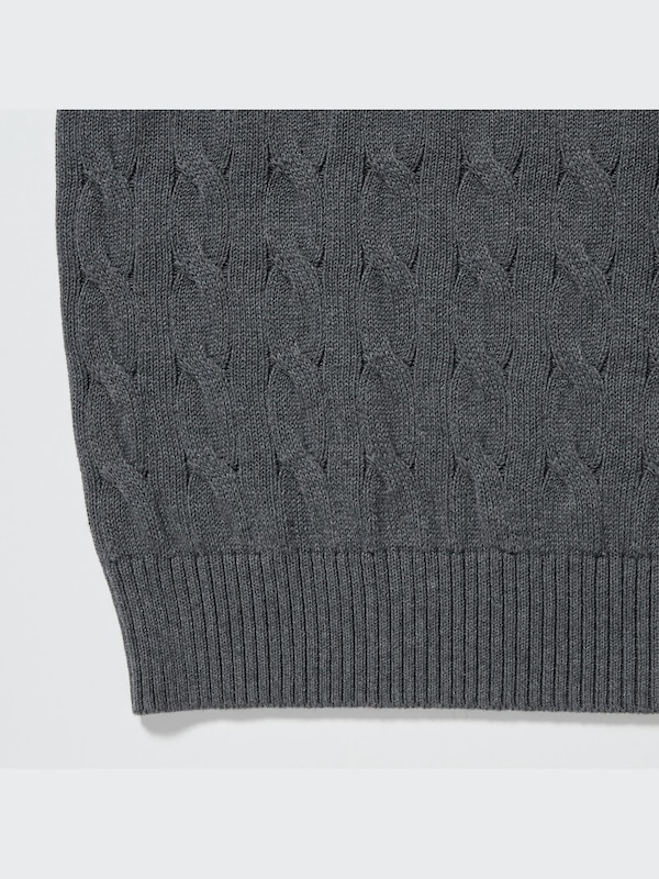 Cable V Neck Knitted Vest