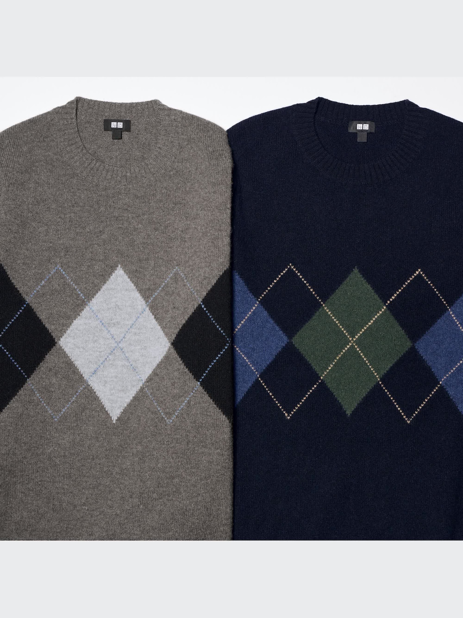 Premium Lambswool Crew Neck Sweater (Argyle) | UNIQLO US