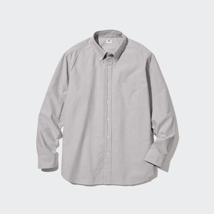 Uniqlo Algodón Camisa Oxford Regular Fit - Gris - S