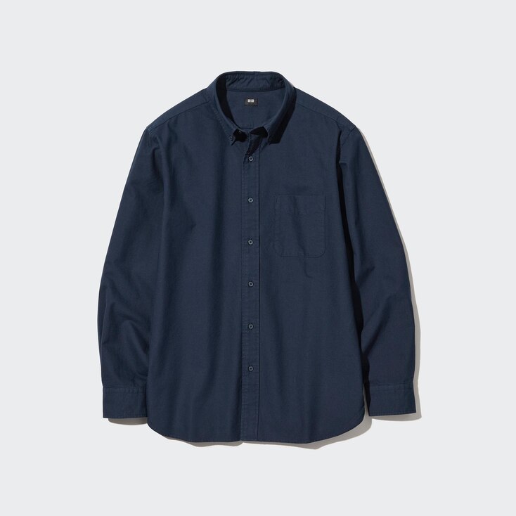 Uniqlo Algodón Camisa Oxford Regular Fit - Azul Marino - M