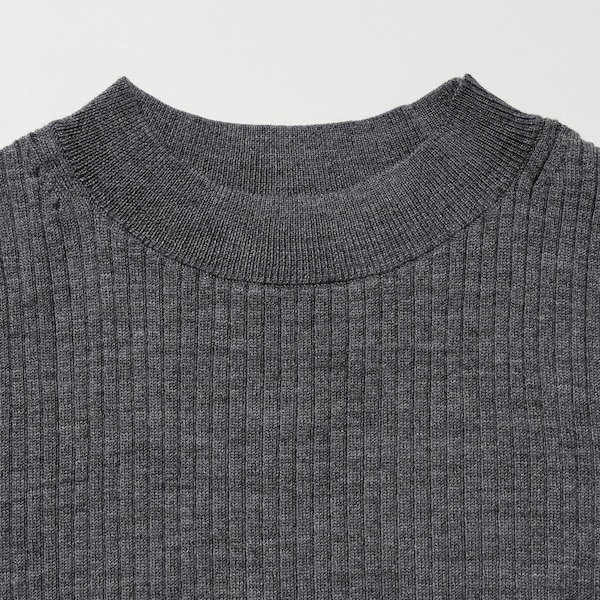 Extra Fine Merino Ribbed Mock Neck Sweater | UNIQLO US