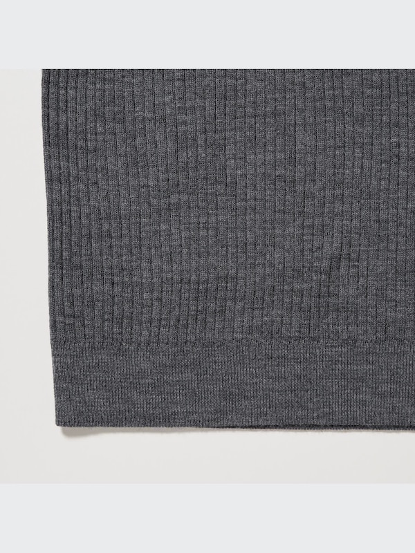 Merino Ribbed Sweater | Mock Neck | Half Sleeve