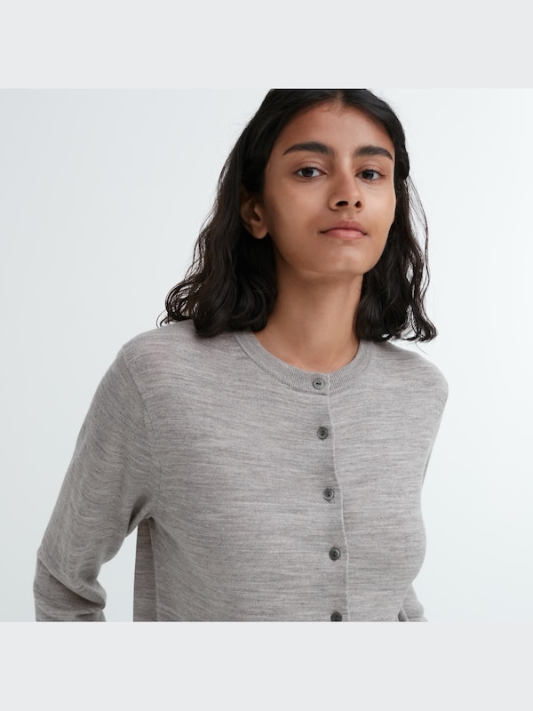 Merino Crew Neck Cardigan
