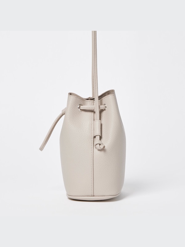 Faux-Leather Drawstring Mini Shoulder Bag