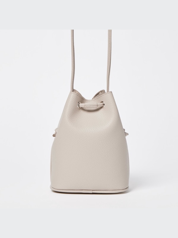 Faux-Leather Drawstring Mini Shoulder Bag