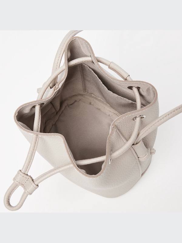 Faux-Leather Drawstring Mini Shoulder Bag