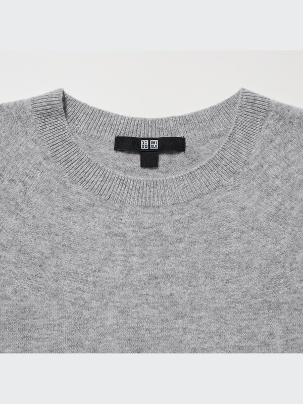 3D KNIT CASHMERE LONG SLEEVE CREW NECK SWEATER