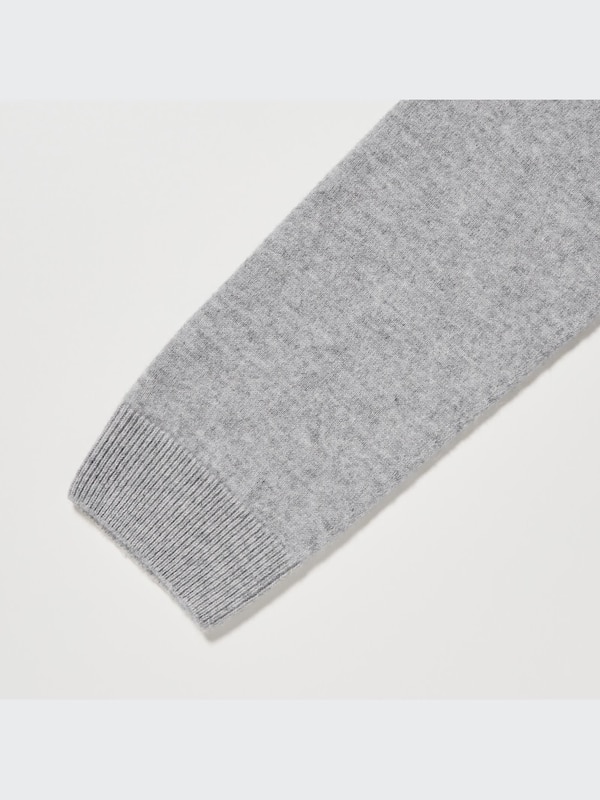 3D KNIT CASHMERE LONG SLEEVE CREW NECK SWEATER