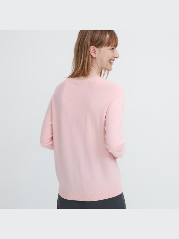 3D KNIT CASHMERE LONG SLEEVE CREW NECK SWEATER