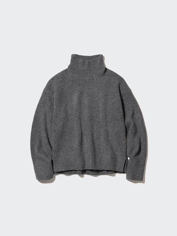 Souffle Yarn High Neck Long-Sleeve Sweater