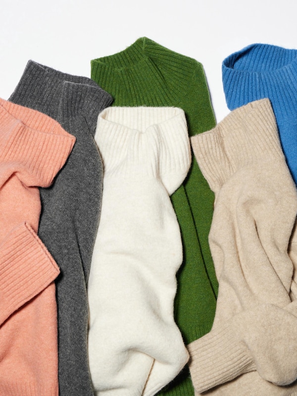 Souffle Yarn High Neck Long-Sleeve Sweater