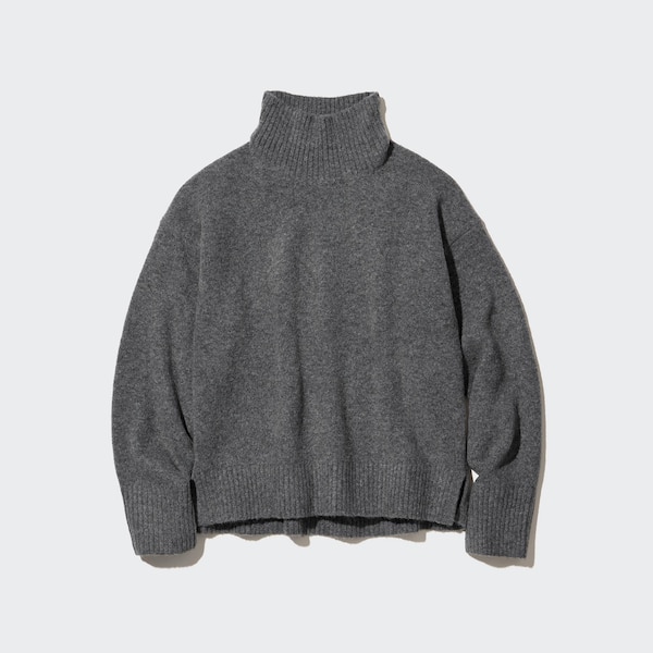 Souffle Yarn High Neck Long-Sleeve Sweater | UNIQLO US
