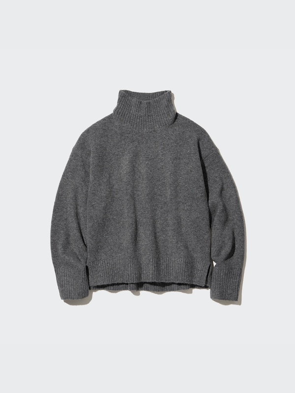 Souffle Yarn High Neck Long-Sleeve Sweater