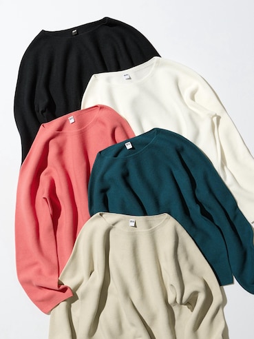 3D Knit Cotton Crew Neck Sweater