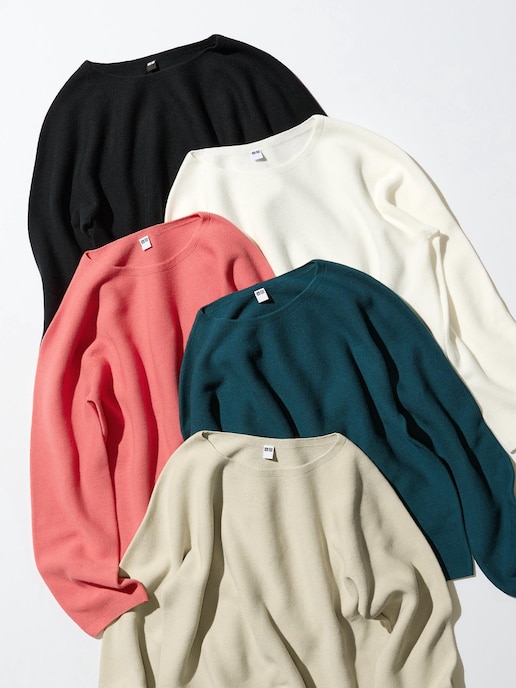 3D Knit Cotton Crew Neck Sweater