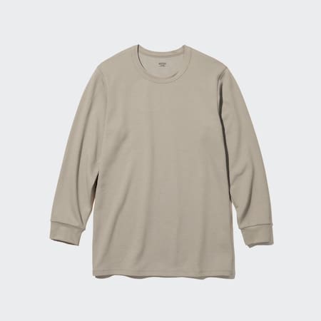 Uniqlo - Cotton Heattech Extra Warm Crew Neck Long Sleeved Thermal Top -  Green - M, £19.90