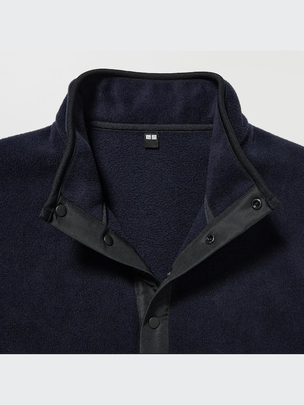 Fleece Button Up Long-Sleeve Pullover