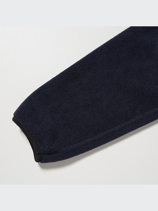Fleece Button Up Long-Sleeve Pullover