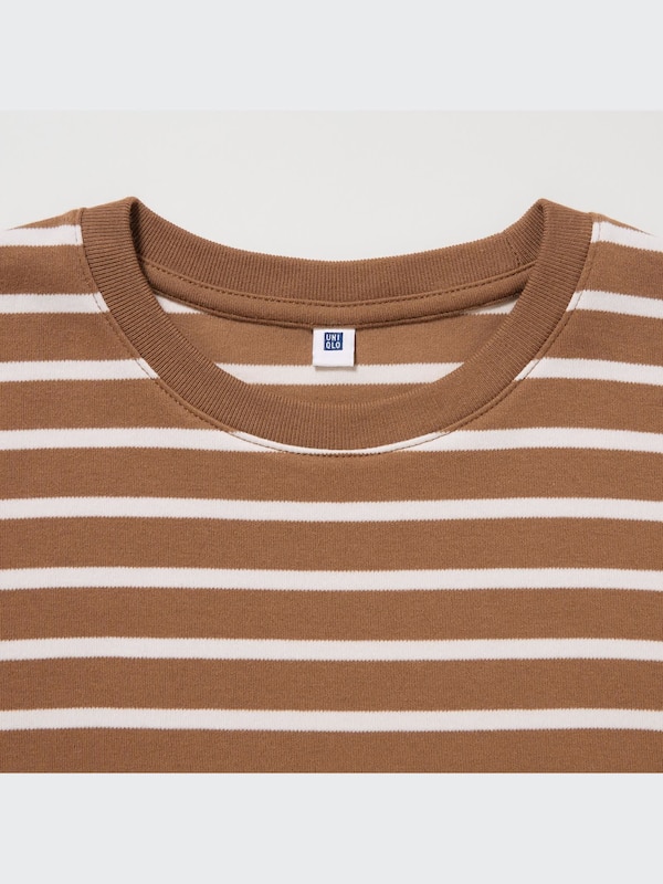 Soft Brushed Striped Crew Neck Long-Sleeve T-Shirt