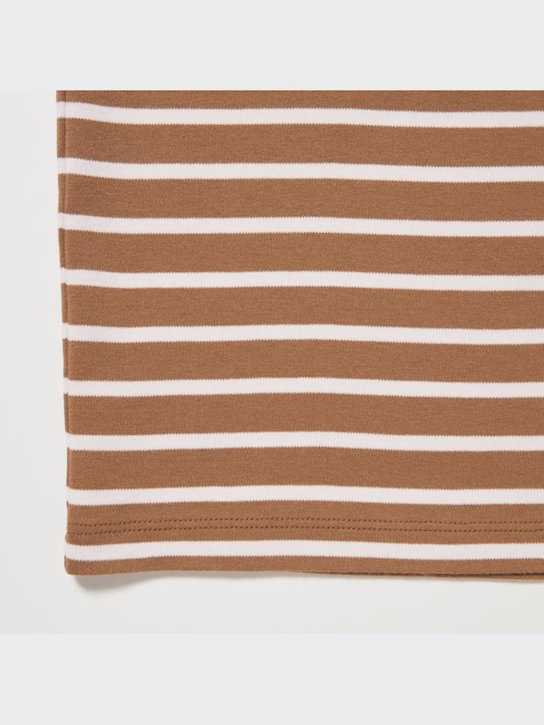 Soft Brushed Striped Crew Neck Long-Sleeve T-Shirt
